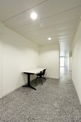 building interior, granite floor, corridor