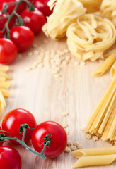 Tomatoes, spaghetti and pasta