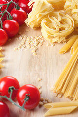 Tomatoes, spaghetti and pasta