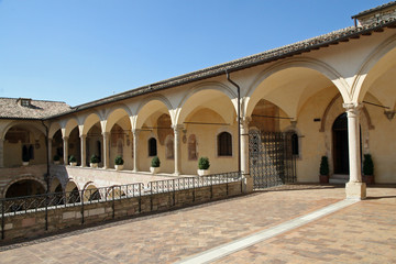 columns of the cloister in the Basilica of San Francesco