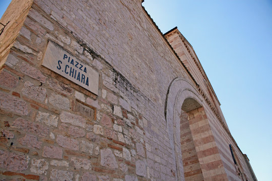 Basilica of Santa Chiara with the characteristic masonry arches