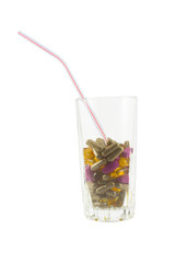 tablets in a glass