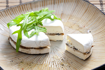 cheese brie filled with roasted mushrooms