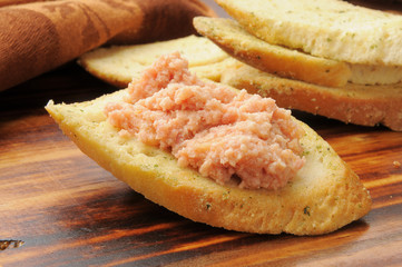 Deviled ham on Italian bread