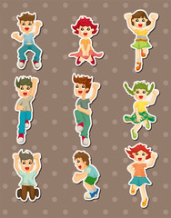 Fototapeta premium cartoon child jump stickers
