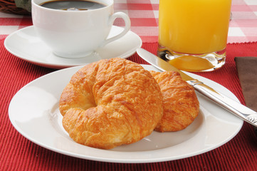 Fresh buttery croissants