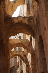Roman ruins of the amphitheater of El Djem in Tunisia