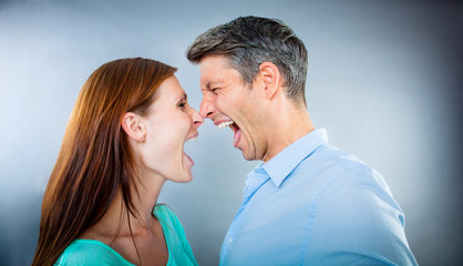 screaming laughing loud couple