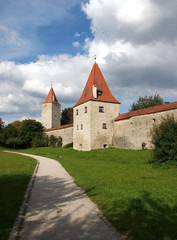 Fototapeta premium Stadtmauer in Berching