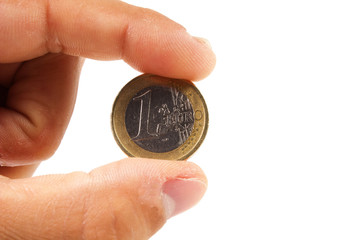 un euro in mano