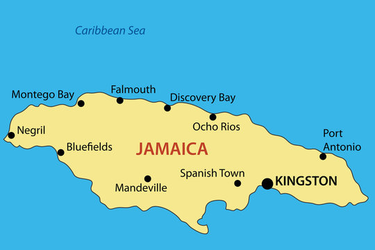 Commonwealth of Jamaica - vector map
