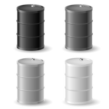 Oil barrels icon set