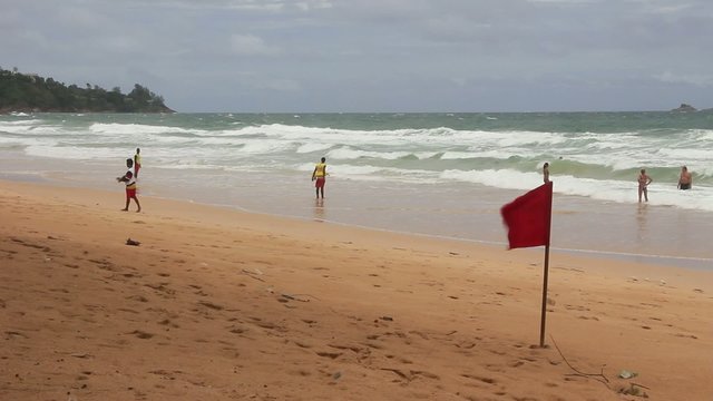 Nai Thon Beach wet season Phuket, Thailand.