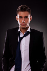 young businessman with loose tie