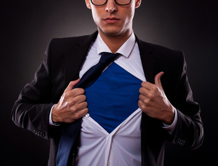 Cropped view of super business man