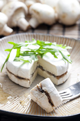 cheese brie filled with roasted mushrooms