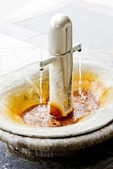 boiling spring in Mlynska Colonnade, Karlovy Vary (Carlsbad), Cz