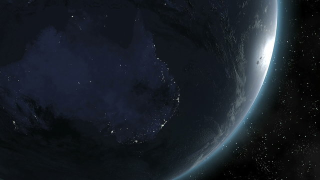 Earth (Highend) Sunrise Over Australia CGI HD