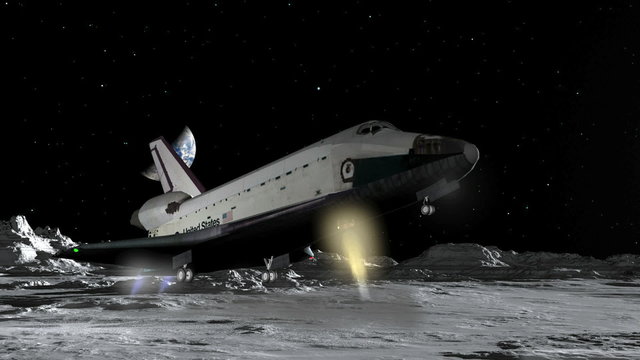 Space Shuttle Moon Landing Fantasy CGI HD
