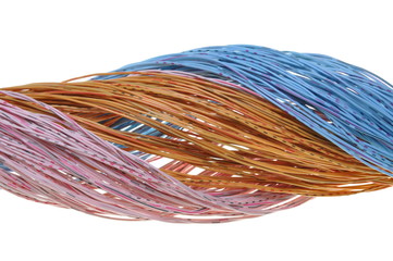 Bundle of pastel cables, friendly network sweet colors