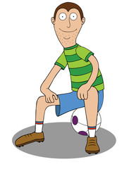 Football Player-Sit on Ball