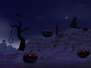 Halloween night scene