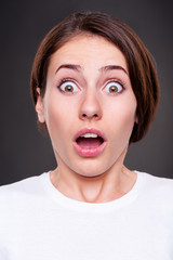 surprised woman with open mouth