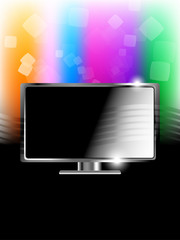 TV flat screen lcd, plasma - realistic vector illustration on colorful background