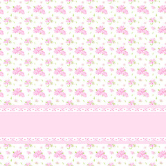 Colorful Flower Seamless Pattern Background with Ornate Frame