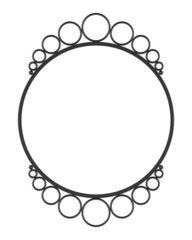 round blank wall mirror frame isolated on white background