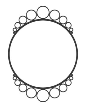 round blank wall mirror frame isolated on white background