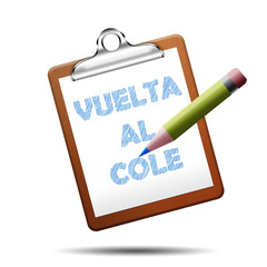 Icono clipboard 3D con VUELTA AL COLE