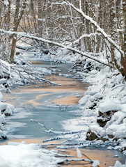 Cold and snowy winter in mountain Austria