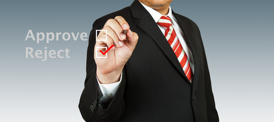 Business man select reject