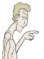 Point cartoon man