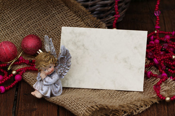 Karte mit Weihnachtsdeko