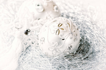 Silver christmas balls