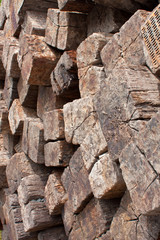 Wood Texture Of Stacked Railroad Ties