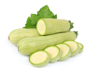Sweet zucchini with leaves