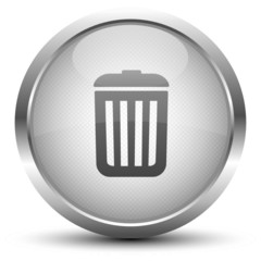 Papierkorb Button Silber