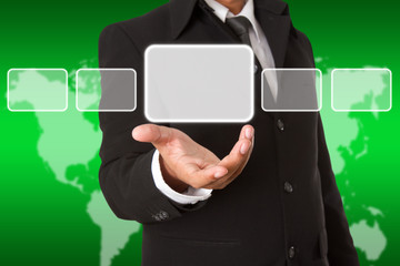 Screen Button Interface on Business hand