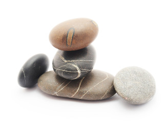pebbles on white background