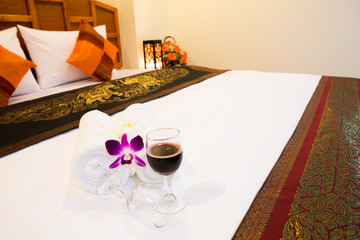 Interior of modern comfortable hotel room