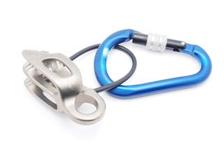 Fototapeta premium climbing carabiner on a white background
