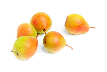 some ripe pears isolated on white background