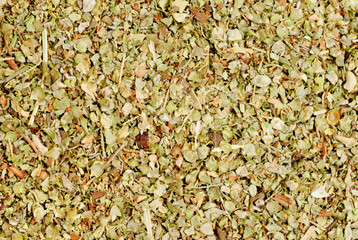 Dried marjoram spice  closeup as  food background