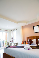 Interior of modern comfortable hotel room