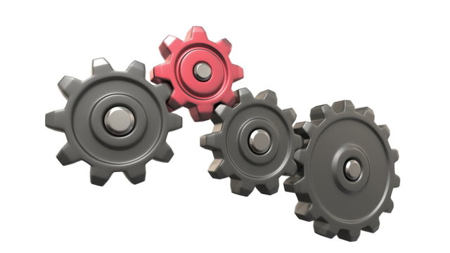 broken gears system, 3d animation