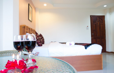 Wine glasses on the table