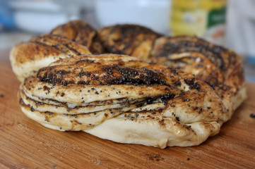 Delicious handmade cracnel decorated with poppy